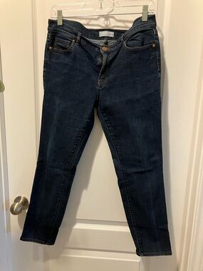 LOFT Navy Straight-Leg Jeans
